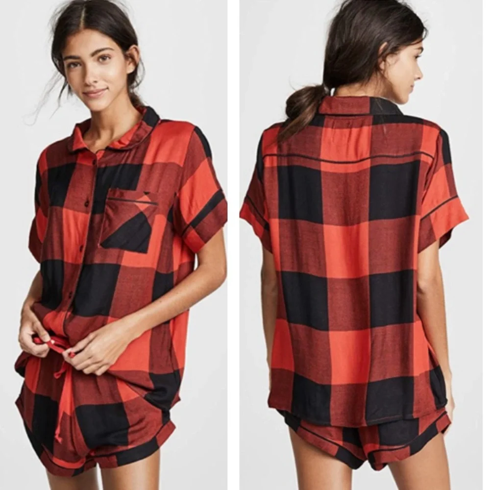 Revolve Plush Ultra Soft Buffalo Plaid Pajamas Set